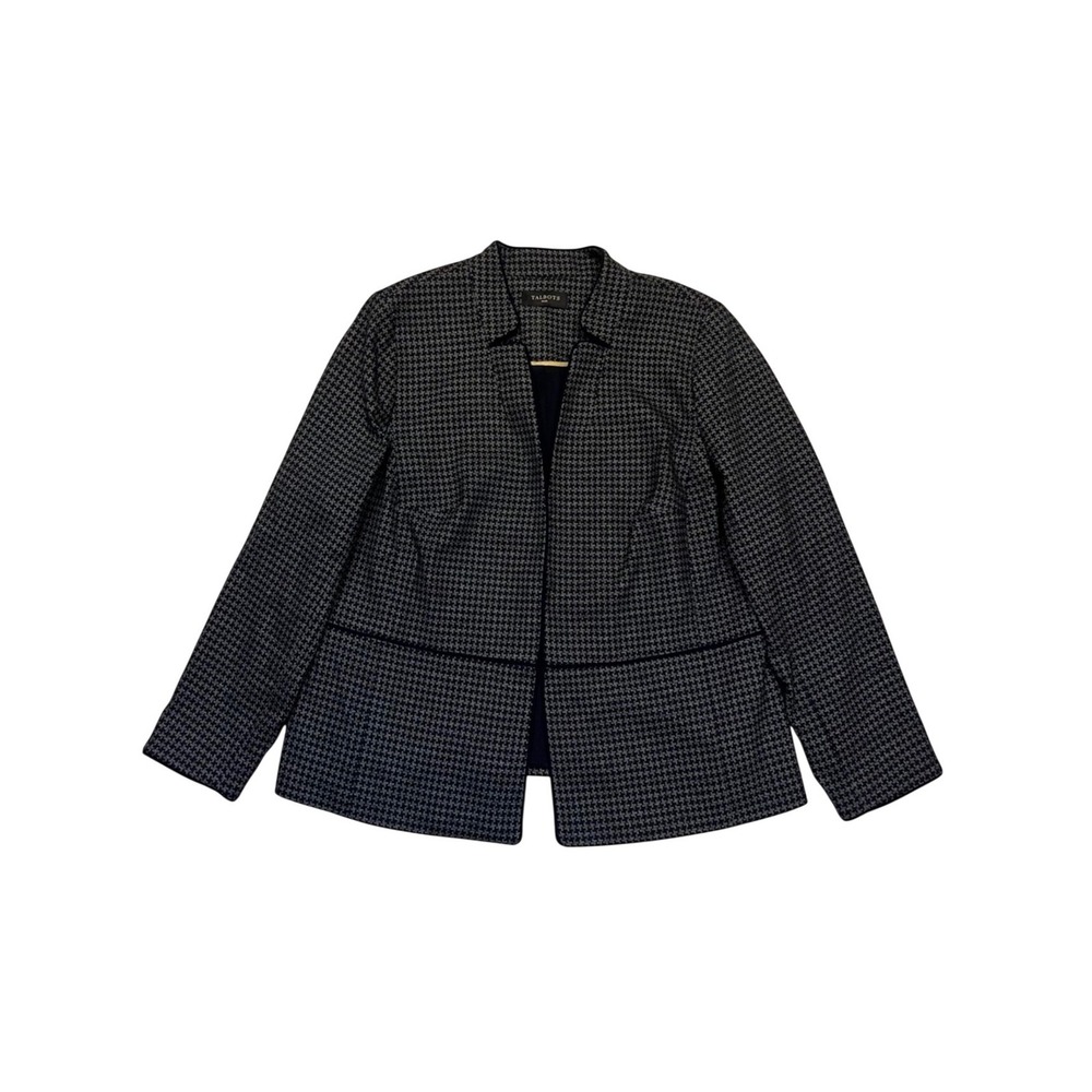 Talbots Plus Navy Preppy Classic Tailored Professional Patterned Blazer Size 1X